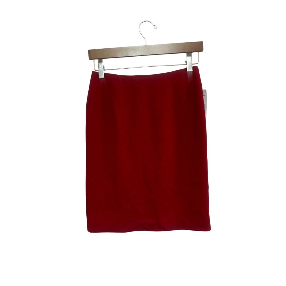 Nygard Womens 4P Red Wool Blend Pencil Skirt Knee Length Tailored Professional